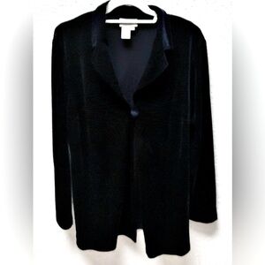 Coldwater Creek Midnight Blue Velvet Jacket - One Button Closure